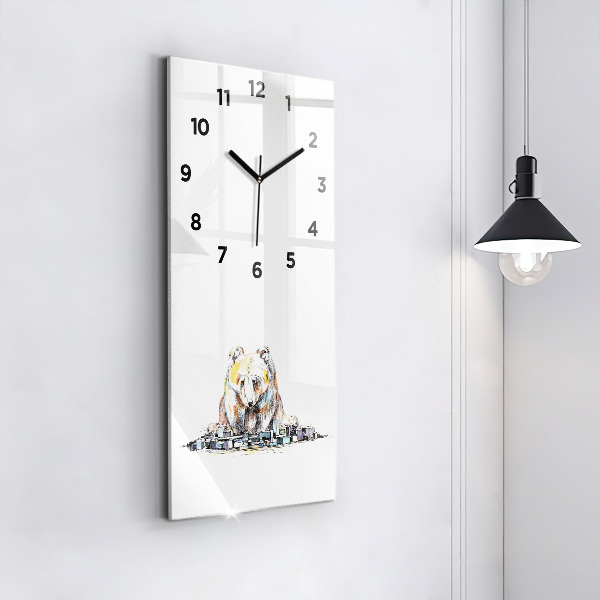 Horloge rectangulaire verticale Abstraction de la ville des ours