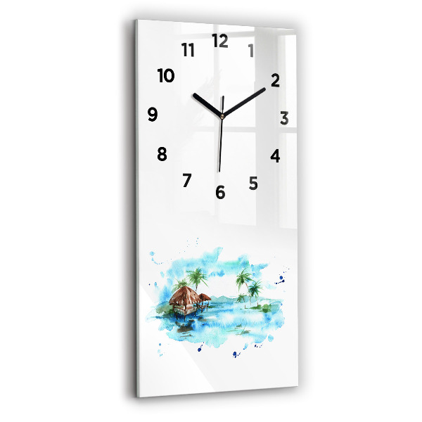 Horloge rectangulaire verticale 'Photo d''une île déserte'