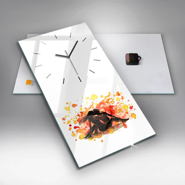 Horloge rectangulaire verticale 'L''amour et un couple amoureux'