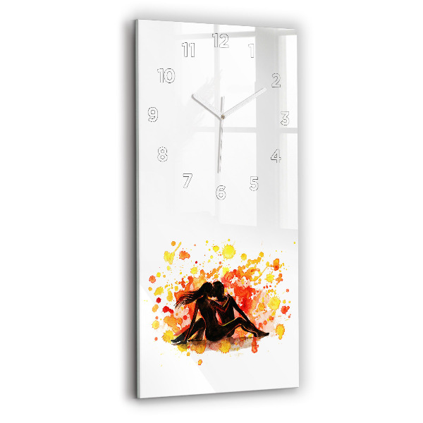 Horloge rectangulaire verticale 'L''amour et un couple amoureux'