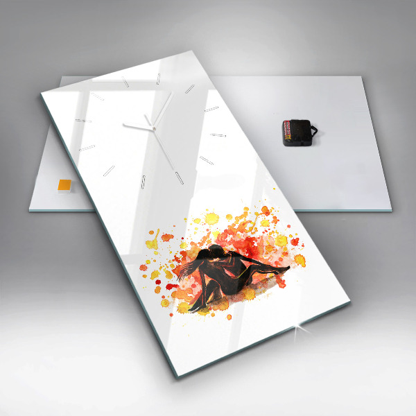 Horloge rectangulaire verticale 'L''amour et un couple amoureux'