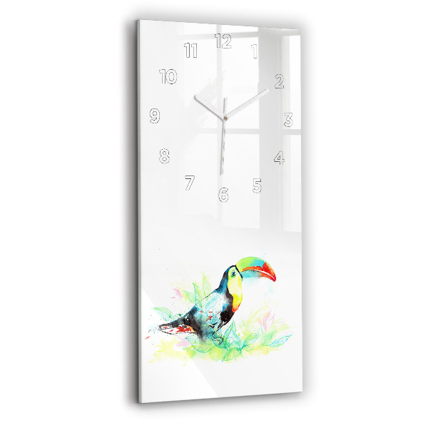 Horloge rectangulaire verticale 'Toucan dans l''herbe'
