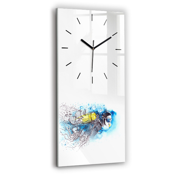 Horloge rectangulaire verticale La vie des poissons sous-marins