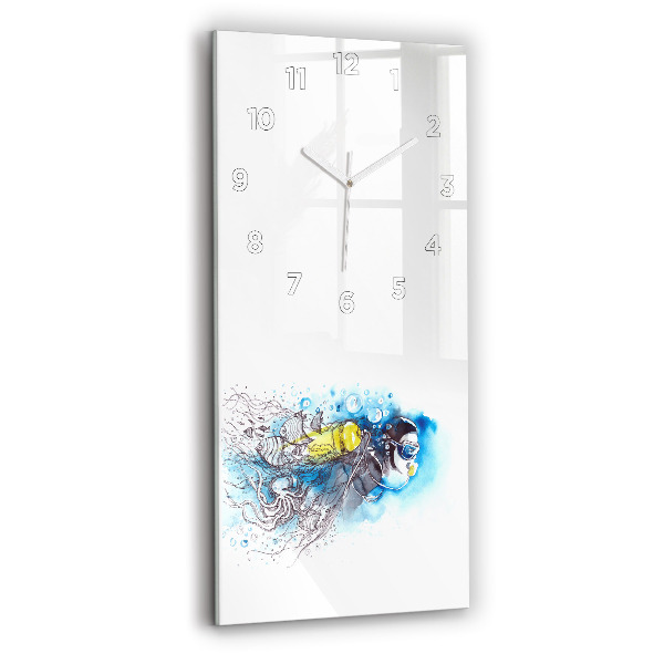 Horloge rectangulaire verticale La vie des poissons sous-marins