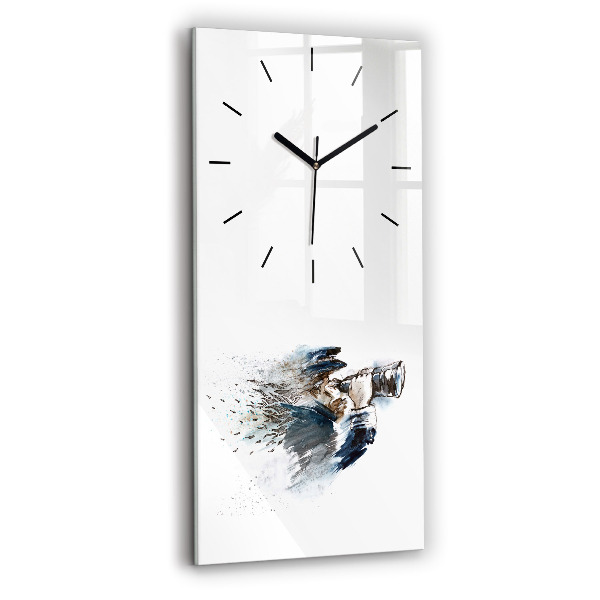 Horloge rectangulaire verticale Capitaine avec des jumelles