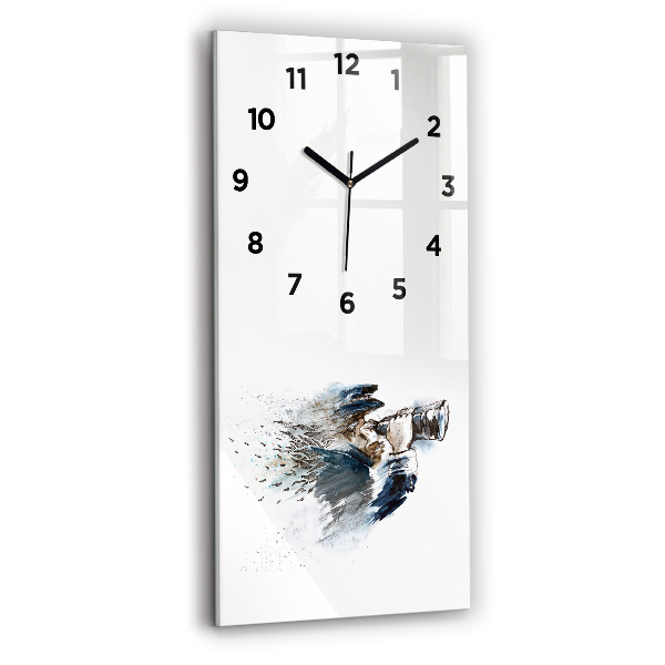 Horloge rectangulaire verticale Capitaine avec des jumelles