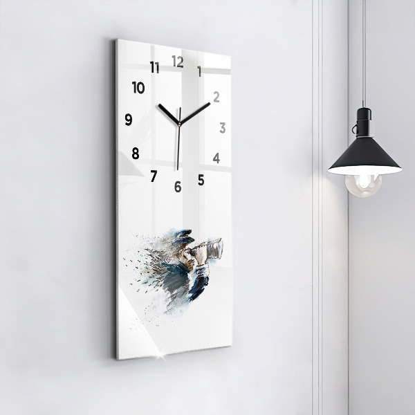 Horloge rectangulaire verticale Capitaine avec des jumelles