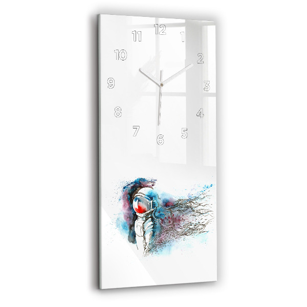 Horloge rectangulaire verticale Abstraction des astronautes