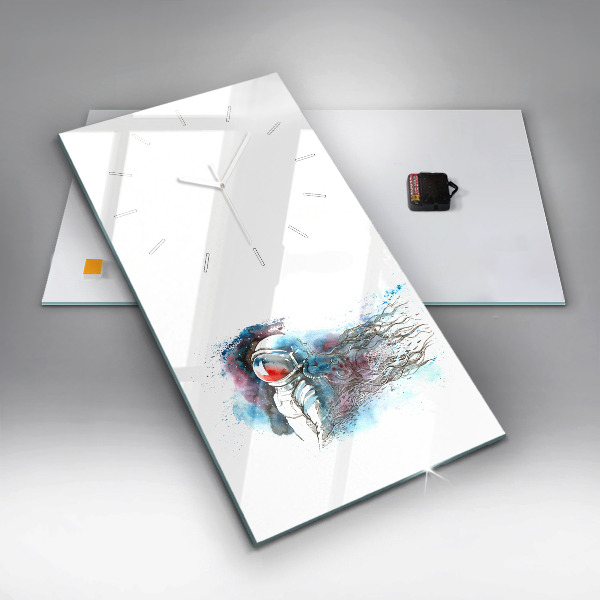 Horloge rectangulaire verticale Abstraction des astronautes