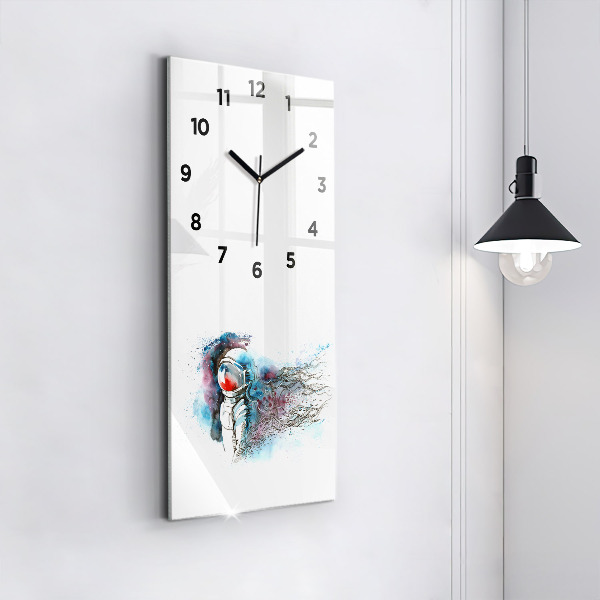 Horloge rectangulaire verticale Abstraction des astronautes
