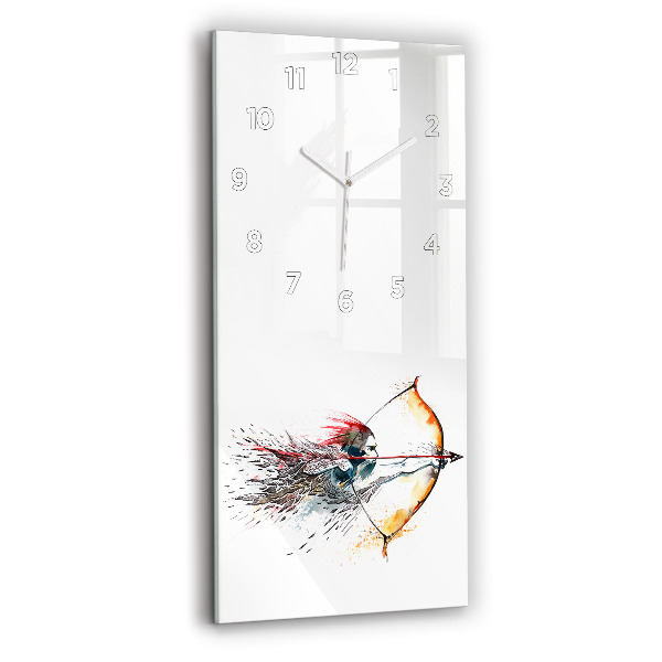 Horloge rectangulaire verticale Un guerrier en chasse