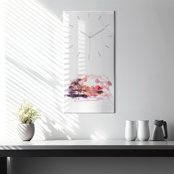 Horloge rectangulaire verticale Paysage tropical