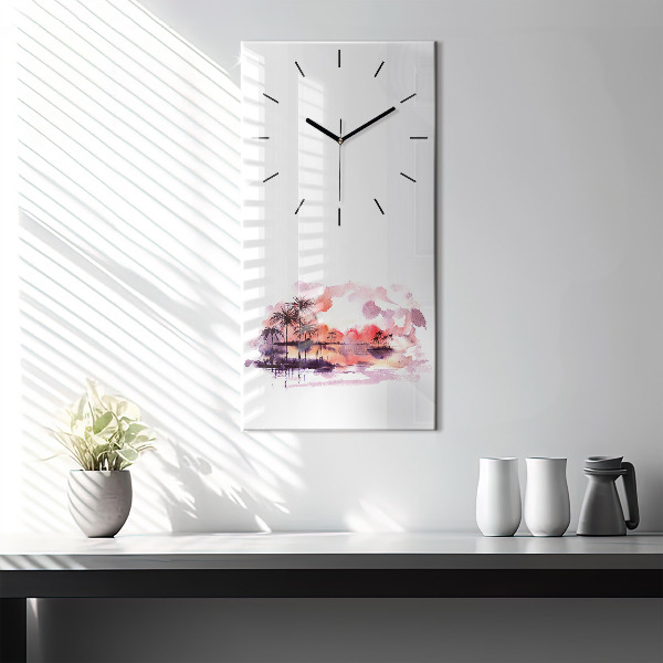 Horloge rectangulaire verticale Paysage tropical