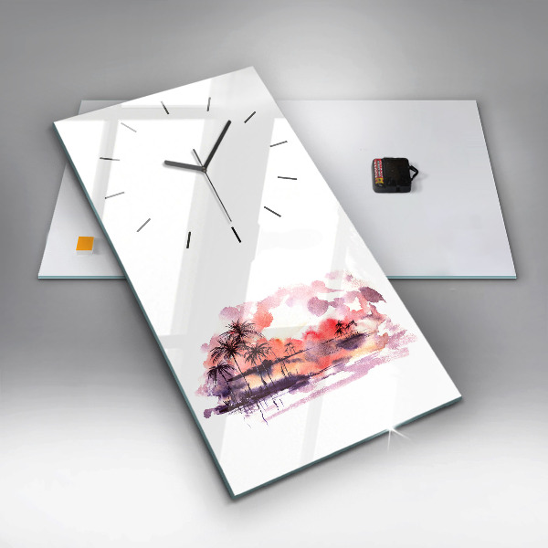 Horloge rectangulaire verticale Paysage tropical