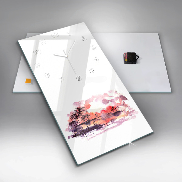 Horloge rectangulaire verticale Paysage tropical