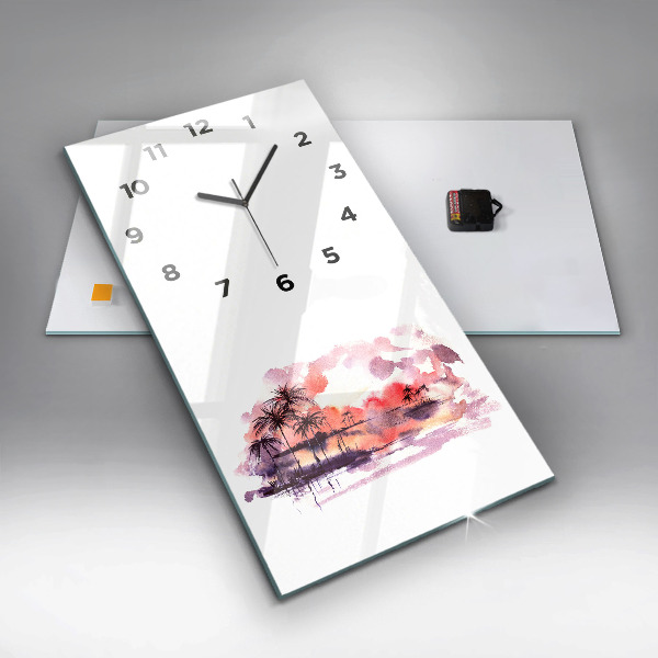 Horloge rectangulaire verticale Paysage tropical