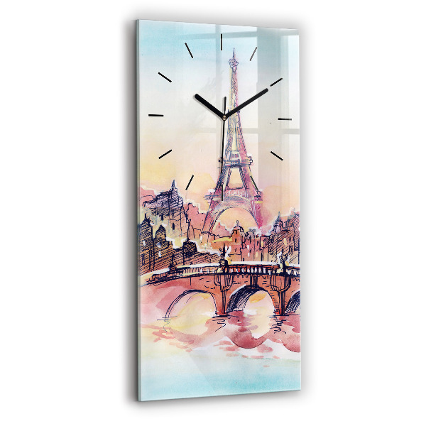 Horloge rectangulaire verticale Paysage peint de Paris