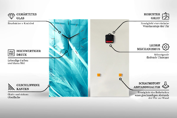 Horloge rectangulaire verticale 'Abstraction de l''œil humain'