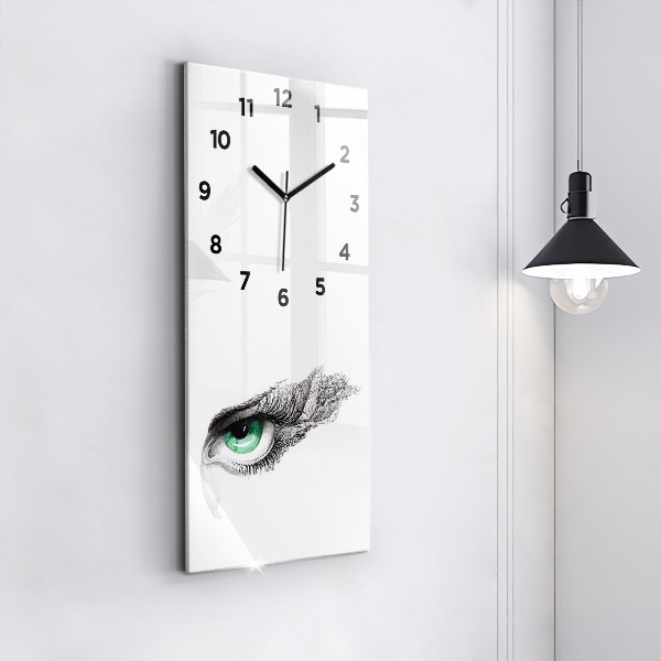 Horloge rectangulaire verticale 'Abstraction de l''œil humain'