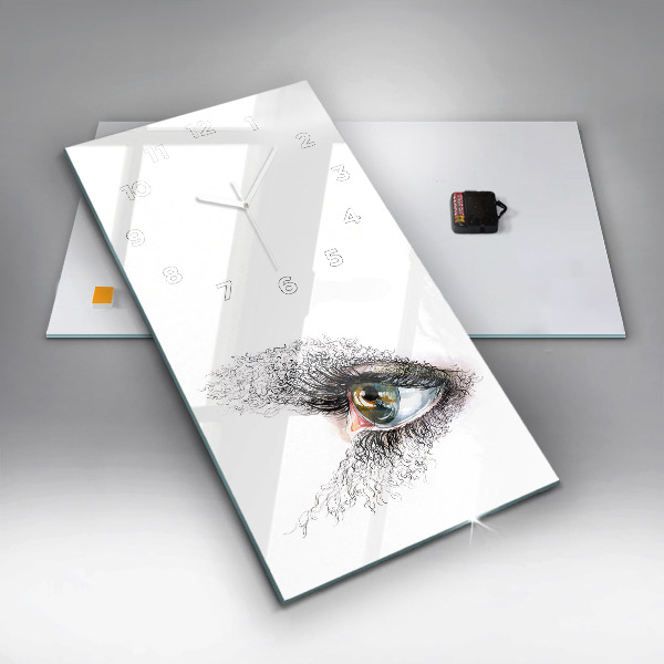 Horloge rectangulaire verticale 'Dessin d''un œil humain'