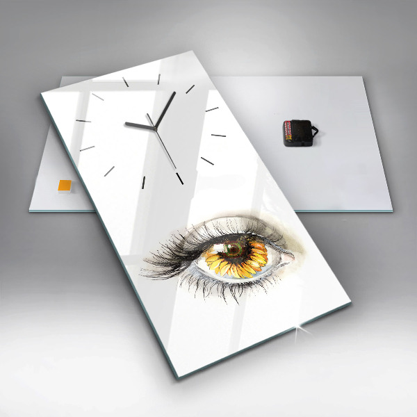 Horloge rectangulaire verticale 'Fleur de tournesol dans l''œil'