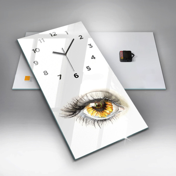 Horloge rectangulaire verticale 'Fleur de tournesol dans l''œil'