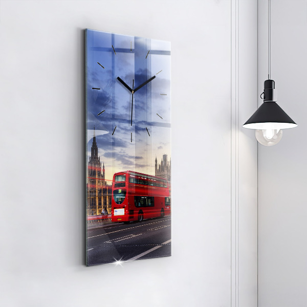 Horloge rectangulaire verticale Bus rouge de Londres