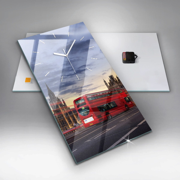 Horloge rectangulaire verticale Bus rouge de Londres