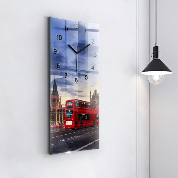 Horloge rectangulaire verticale Bus rouge de Londres