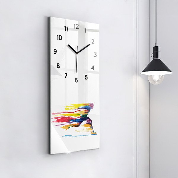Horloge rectangulaire verticale Illustration du coureur