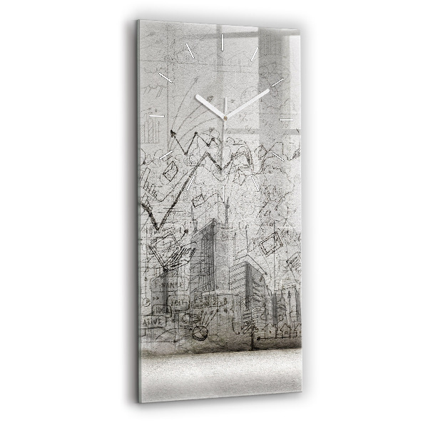 Horloge rectangulaire verticale Croquis de la ville