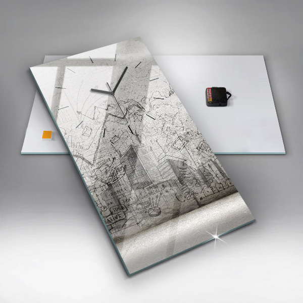 Horloge rectangulaire verticale Croquis de la ville