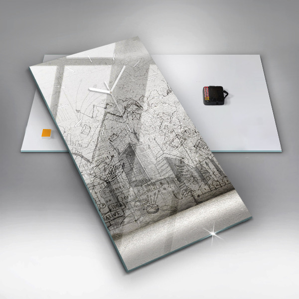 Horloge rectangulaire verticale Croquis de la ville