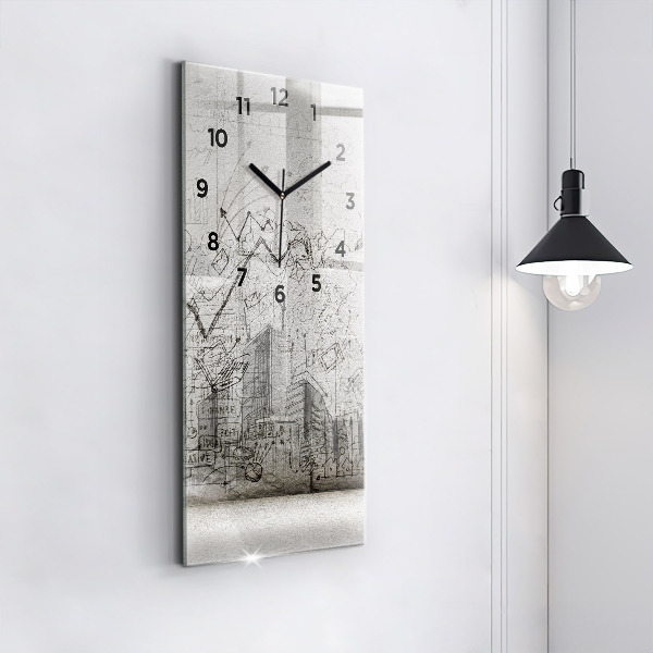 Horloge rectangulaire verticale Croquis de la ville