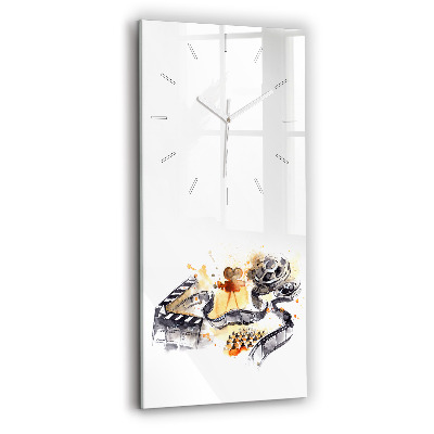 Horloge rectangulaire verticale caméra de cinématographie