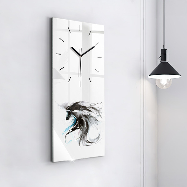 Horloge rectangulaire verticale Cheval et femme abstraits