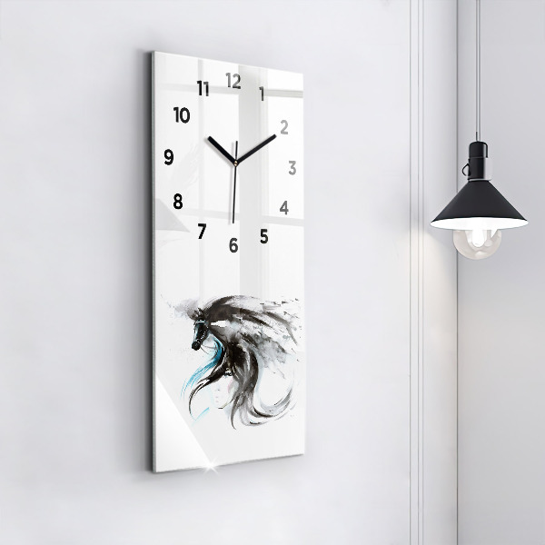 Horloge rectangulaire verticale Cheval et femme abstraits