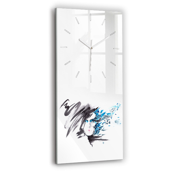 Horloge rectangulaire verticale Visage de femme abstrait