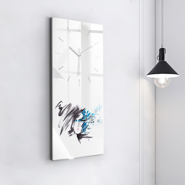 Horloge rectangulaire verticale Visage de femme abstrait