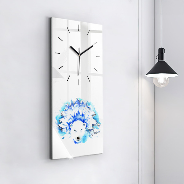 Horloge rectangulaire verticale Ours sur fond de glace