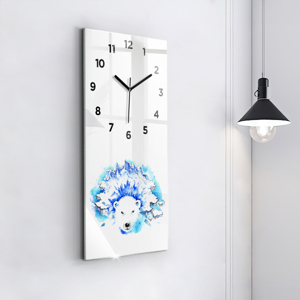 Horloge rectangulaire verticale Ours sur fond de glace