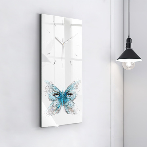 Horloge rectangulaire verticale Visage de papillon