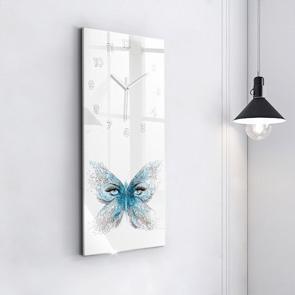 Horloge rectangulaire verticale Visage de papillon