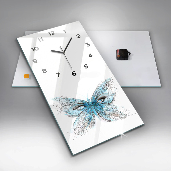 Horloge rectangulaire verticale Visage de papillon