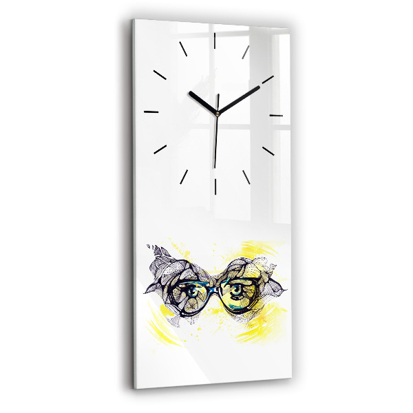 Horloge rectangulaire verticale Yeux avec des lunettes