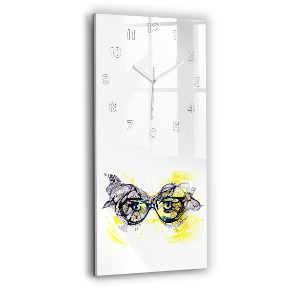 Horloge rectangulaire verticale Yeux avec des lunettes