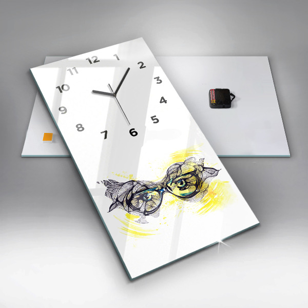 Horloge rectangulaire verticale Yeux avec des lunettes