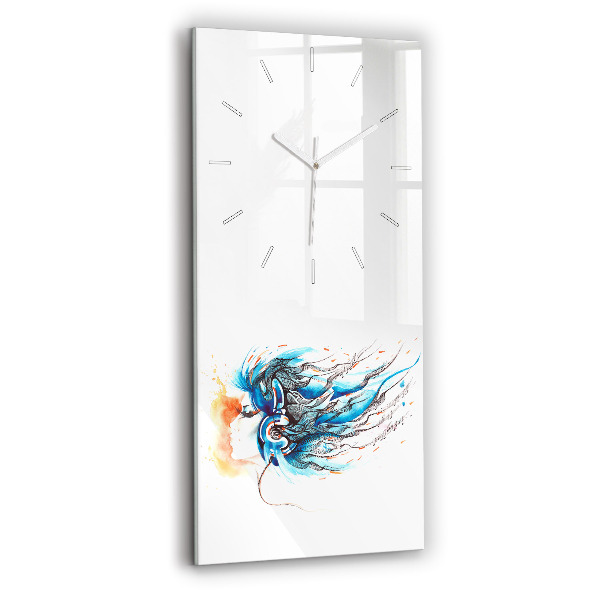 Horloge rectangulaire verticale 'Illustration d''un combiné'