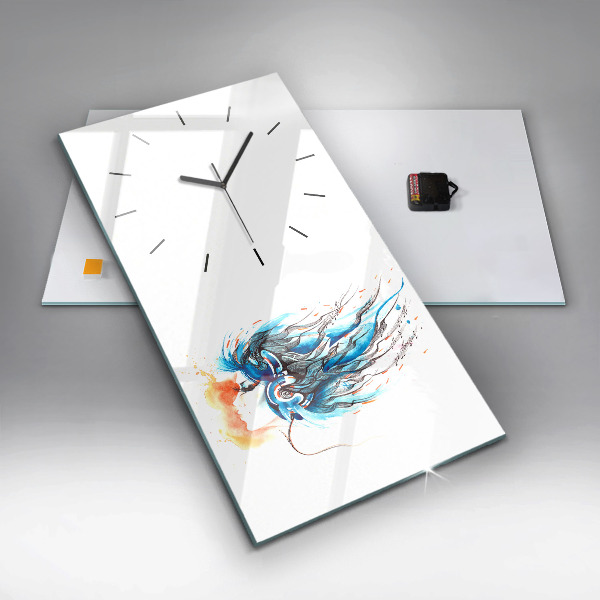 Horloge rectangulaire verticale 'Illustration d''un combiné'