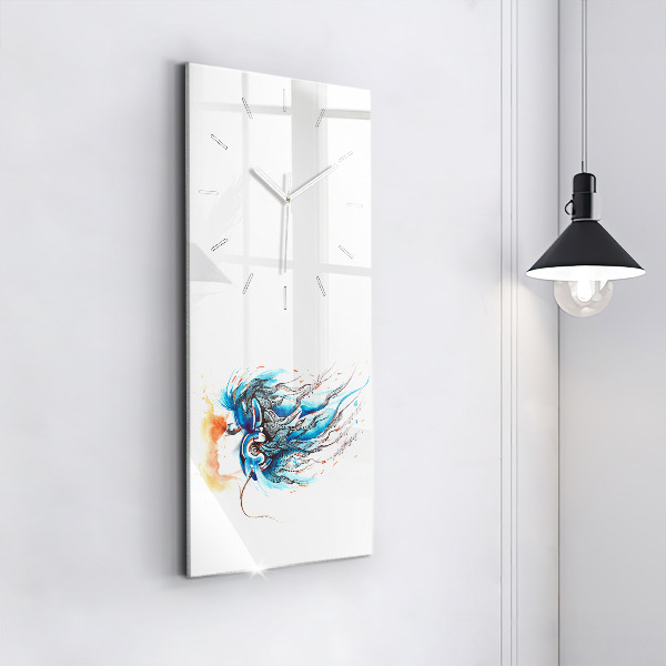 Horloge rectangulaire verticale 'Illustration d''un combiné'